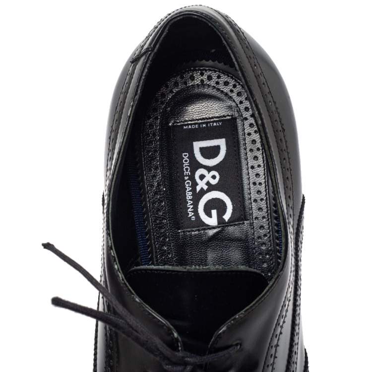 Pre Owned Dolce & Gabbana Two Tone Brogue Leather Cap Toe Lace Up Oxford Size 44