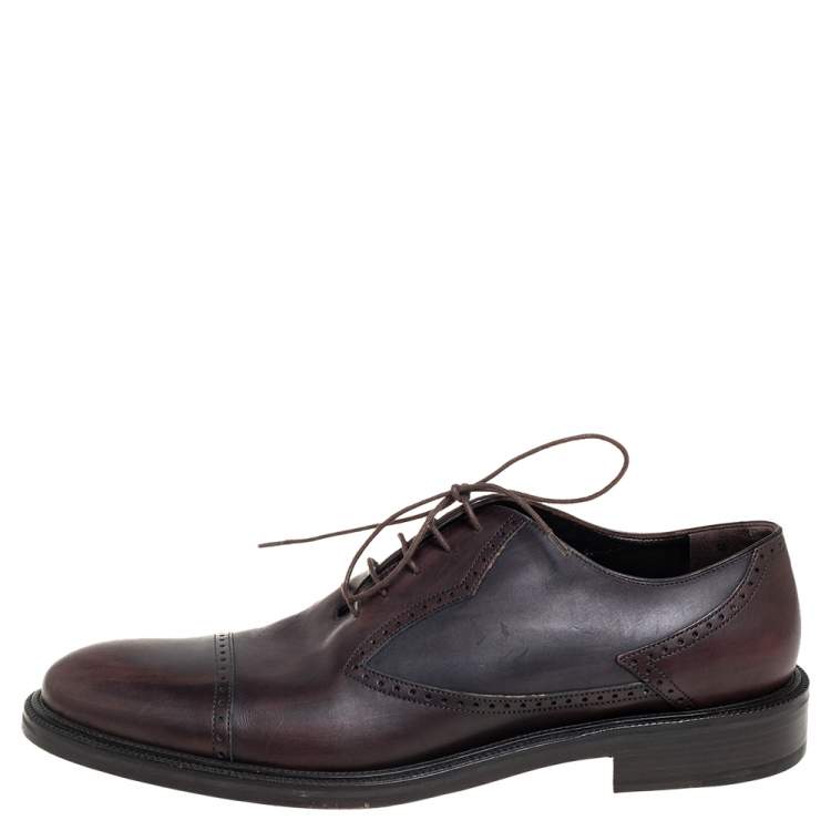 Pre Owned Dolce and Gabbana Brown Leather Oxford Size 43