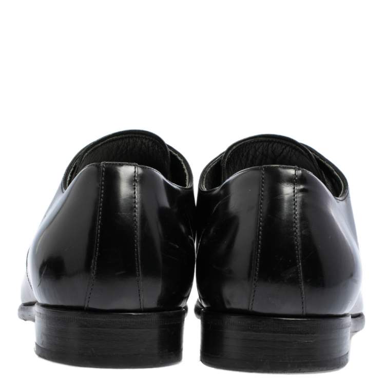 Pre Owned Dolce & Gabbana Black Leather Lace Up Derby Size 43