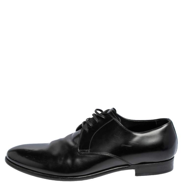 Pre Owned Dolce & Gabbana Black Leather Lace Up Derby Size 43