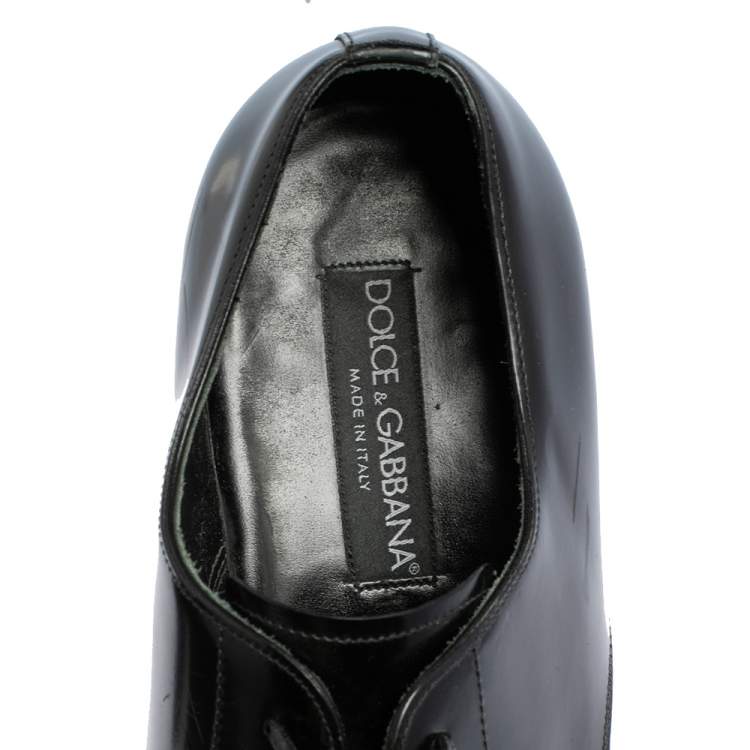 Pre Owned Dolce & Gabbana Black Leather Lace Up Derby Size 43