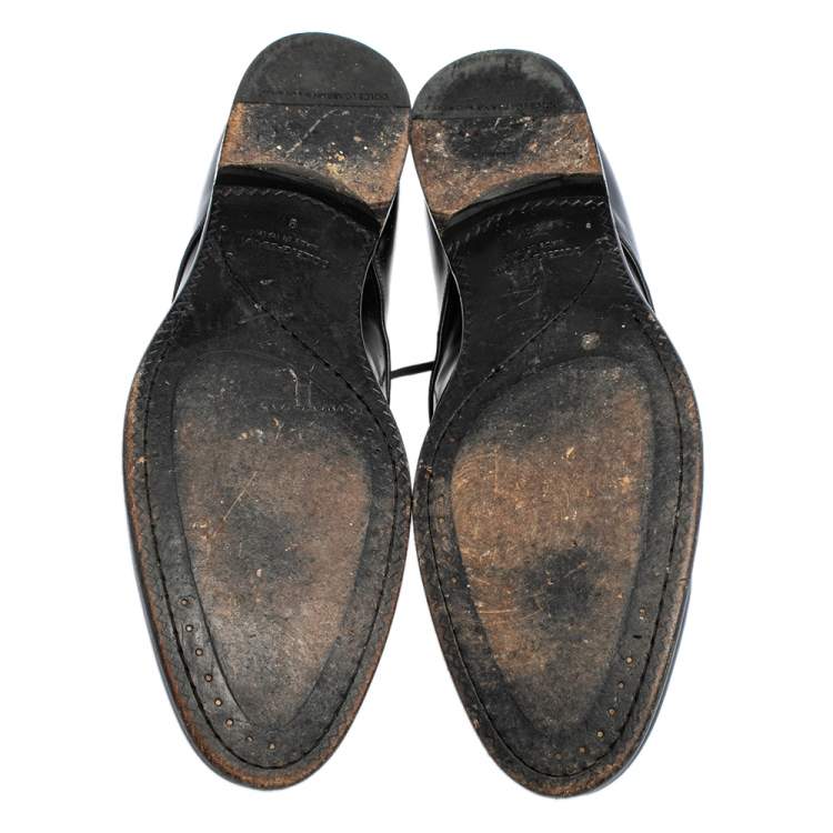 Pre Owned Dolce & Gabbana Black Leather Lace Up Derby Size 43