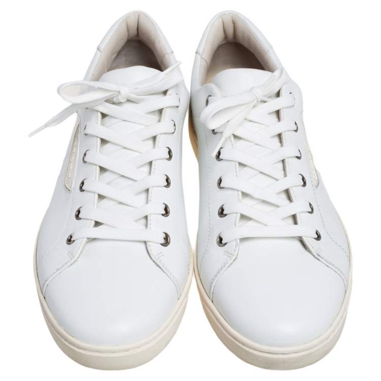 مملوكة مسبقًا Dolce & Gabbana White Leather London Low Top Sneakers Size 42