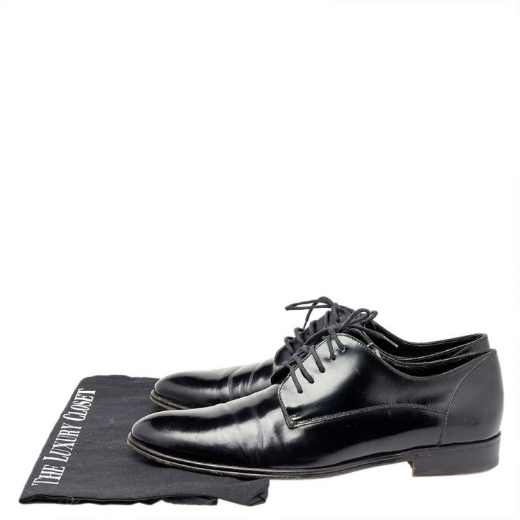 Pre Owned Dolce & Gabbana Black Leather Lace Up Derby Size 39