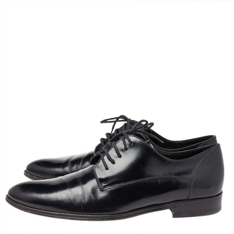 Pre Owned Dolce & Gabbana Black Leather Lace Up Derby Size 39