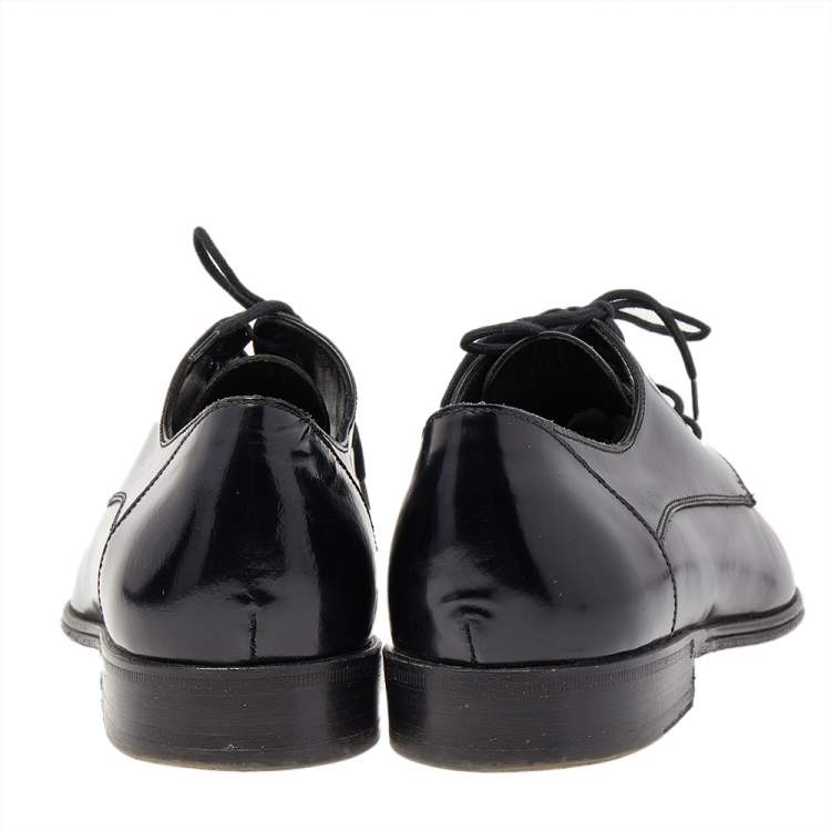 Pre Owned Dolce & Gabbana Black Leather Lace Up Derby Size 39