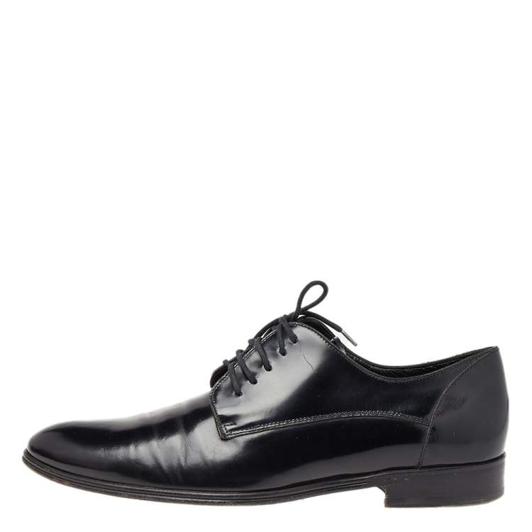 Pre Owned Dolce & Gabbana Black Leather Lace Up Derby Size 39