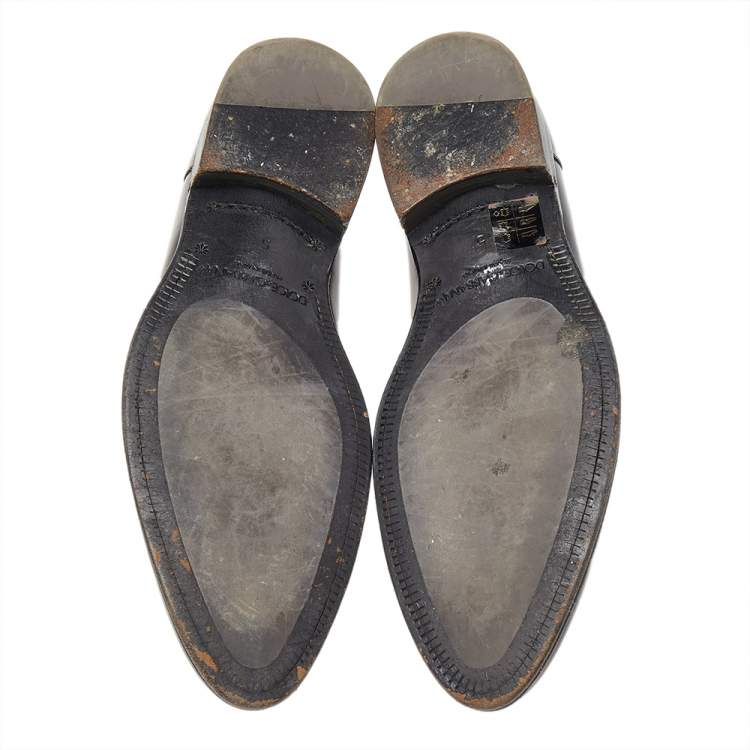 Pre Owned Dolce & Gabbana Black Leather Lace Up Derby Size 39