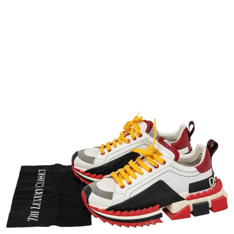 Pre Owned Dolce & Gabbana Multicolored Leather Super King Sneakers Size 42