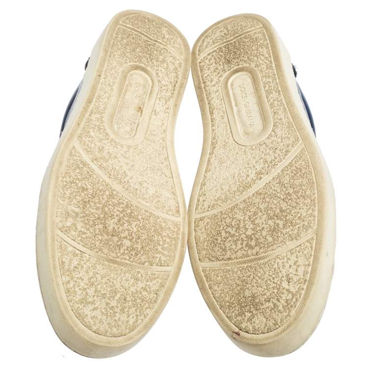 Pre Owned Dolce & Gabbana Blue Leather Low Top Sneakers Size 41