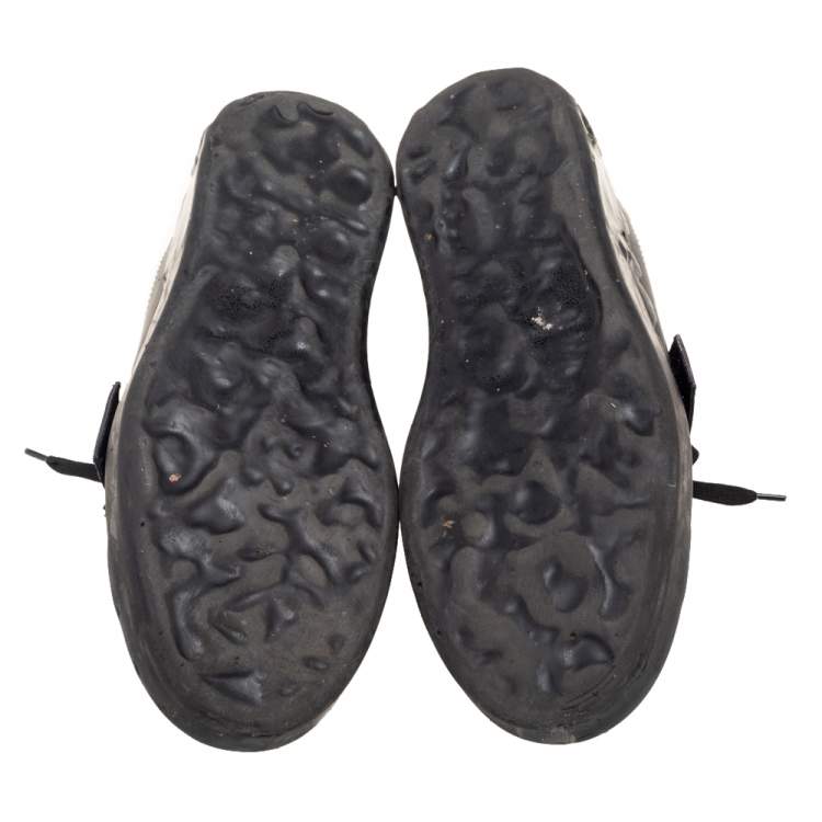 Pre Owned Dolce & Gabbana Black Leather Portofino Low Top Sneakers Size 43