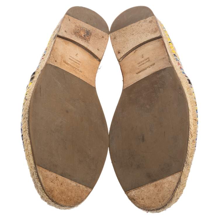 Pre Owned Dolce & Gabbana Multicolor Printed Canvas Slip On Espadrille Size 41