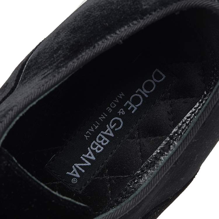 Pre Owned Dolce & Gabbana Black Velvet Derby Size 42