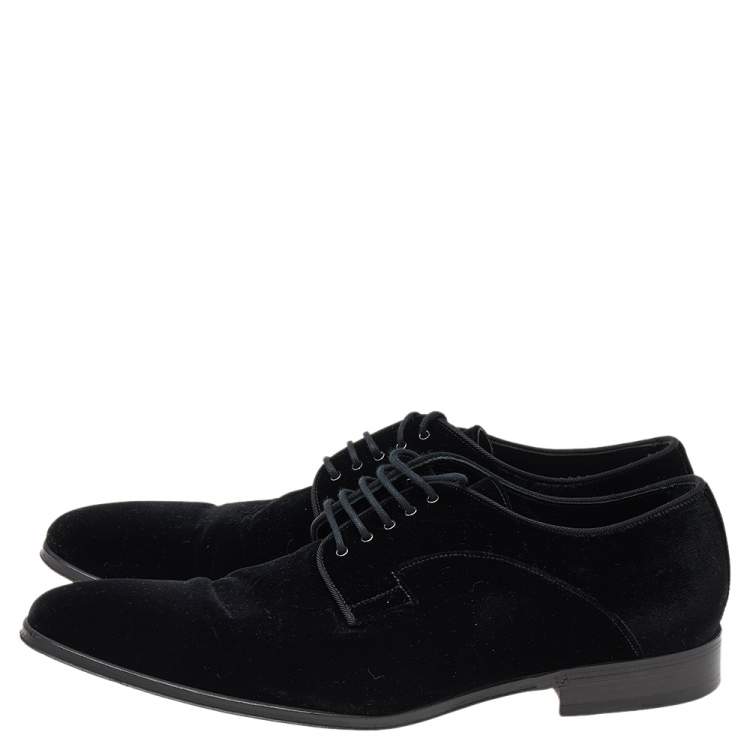 Pre Owned Dolce & Gabbana Black Velvet Derby Size 42