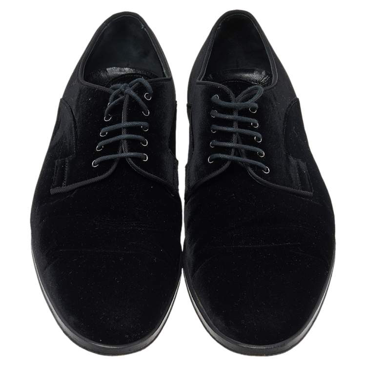 Pre Owned Dolce & Gabbana Black Velvet Derby Size 42