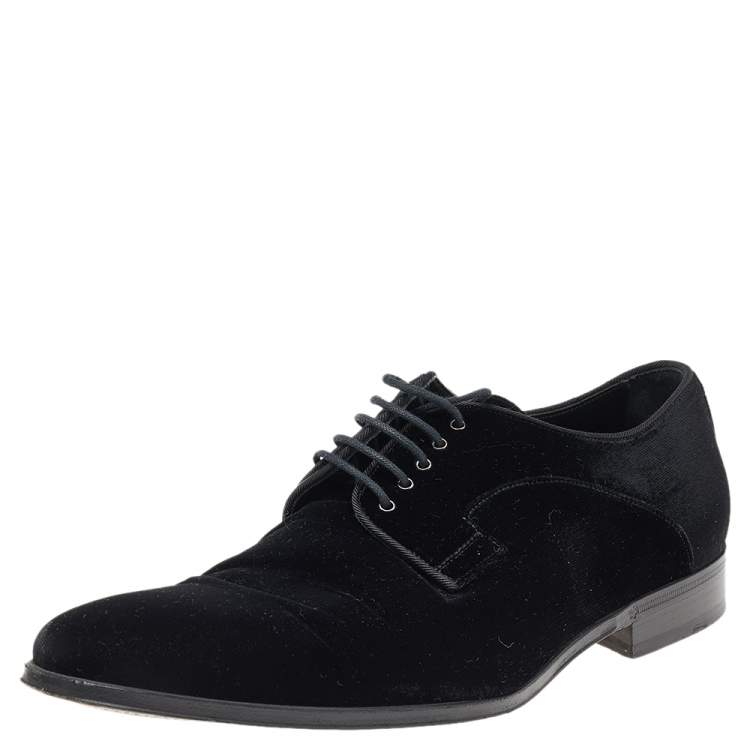 Pre Owned Dolce & Gabbana Black Velvet Derby Size 42
