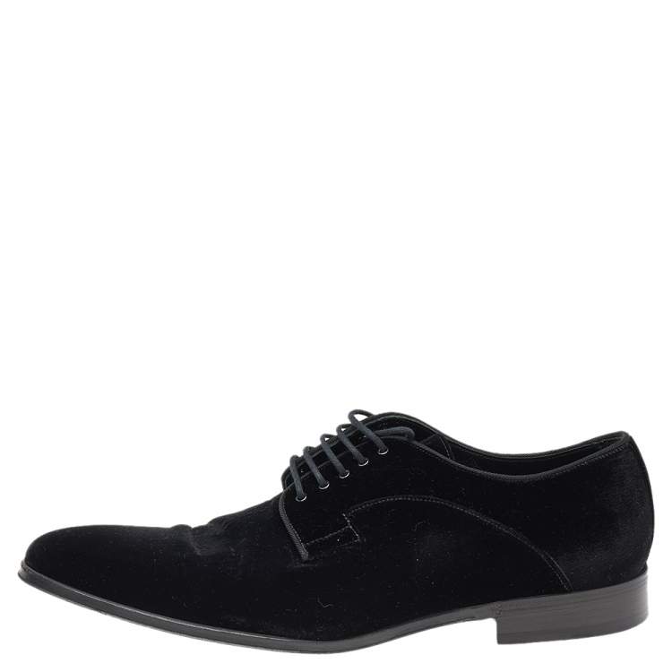 Pre Owned Dolce & Gabbana Black Velvet Derby Size 42