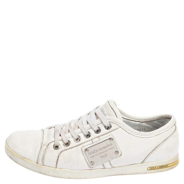 Filosofisch de begeleiding lid Dolce & Gabbana White Leather Lace Low Sneakers Size 42.5 Dolce & Gabbana |  TLC