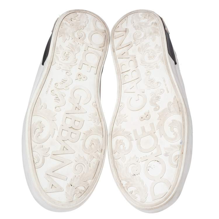 Pre Owned Dolce & Gabbana White Leather Portofino Lace-Up Sneakers Size 45