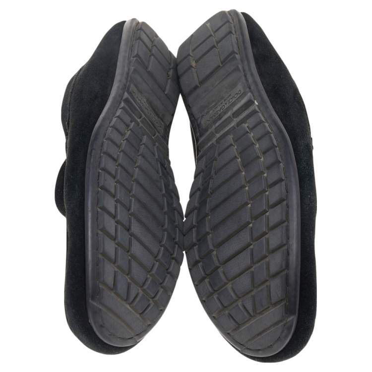 Pre Owned Dolce & Gabbana Black Suede Slip On Loafers Size 40