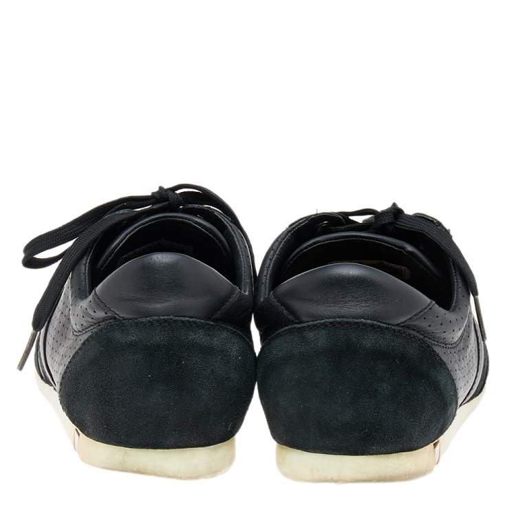 Pre Owned Dolce & Gabbana Black Suede And Leather Low Top Sneakers Size 44