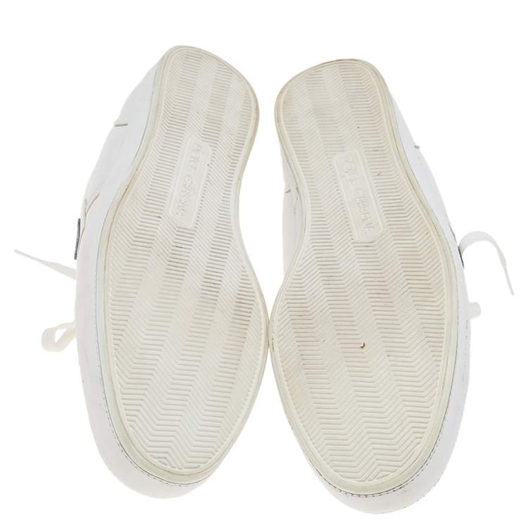 Pre Owned Dolce & Gabbana White Leather Sneakers  Size 45