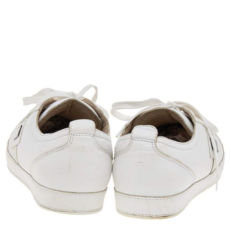 Pre Owned Dolce & Gabbana White Leather Sneakers  Size 45