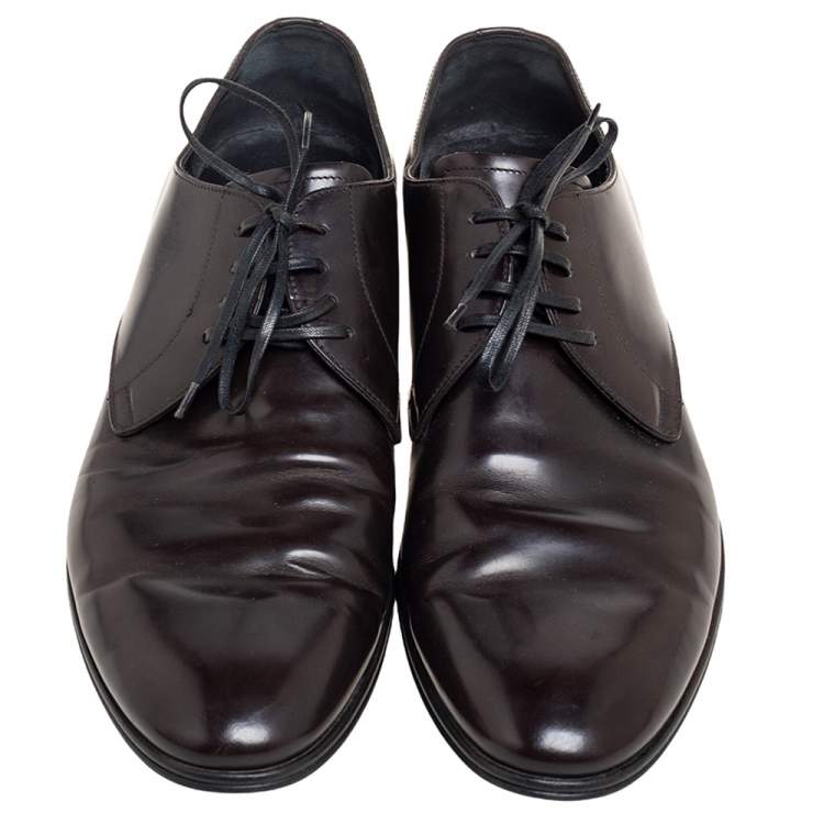 Pre Owned Dolce & Gabbana Dark Brown Leather Derby Size 44
