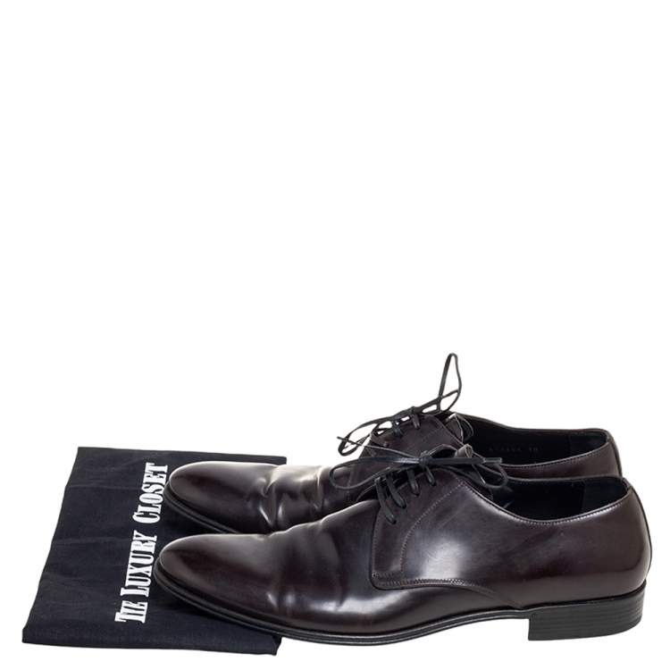 Pre Owned Dolce & Gabbana Dark Brown Leather Derby Size 44