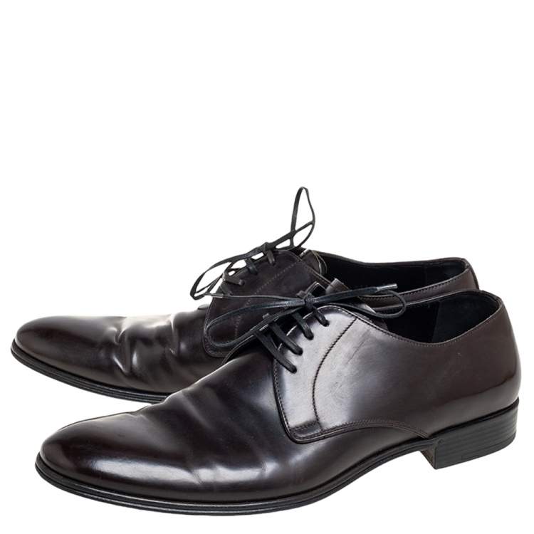 Pre Owned Dolce & Gabbana Dark Brown Leather Derby Size 44