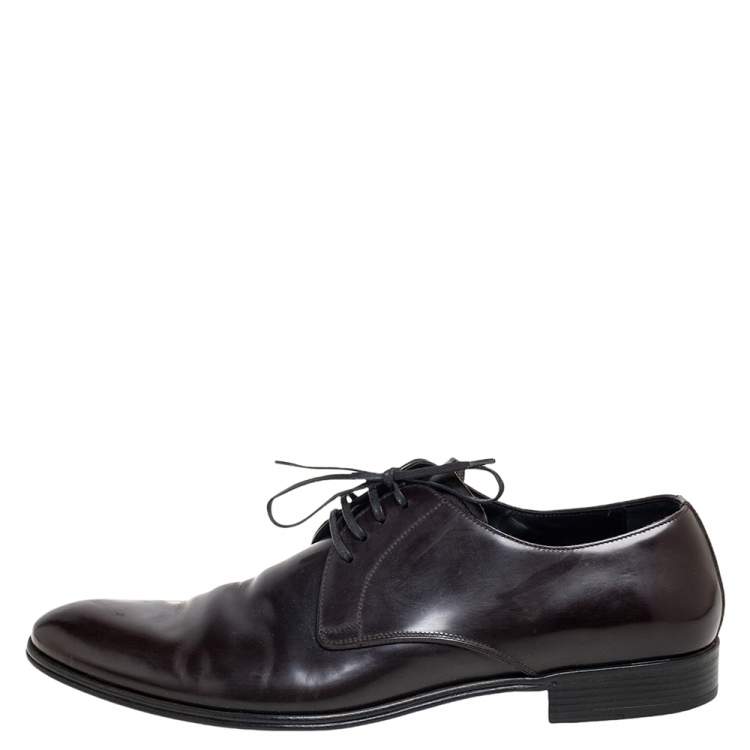 Pre Owned Dolce & Gabbana Dark Brown Leather Derby Size 44