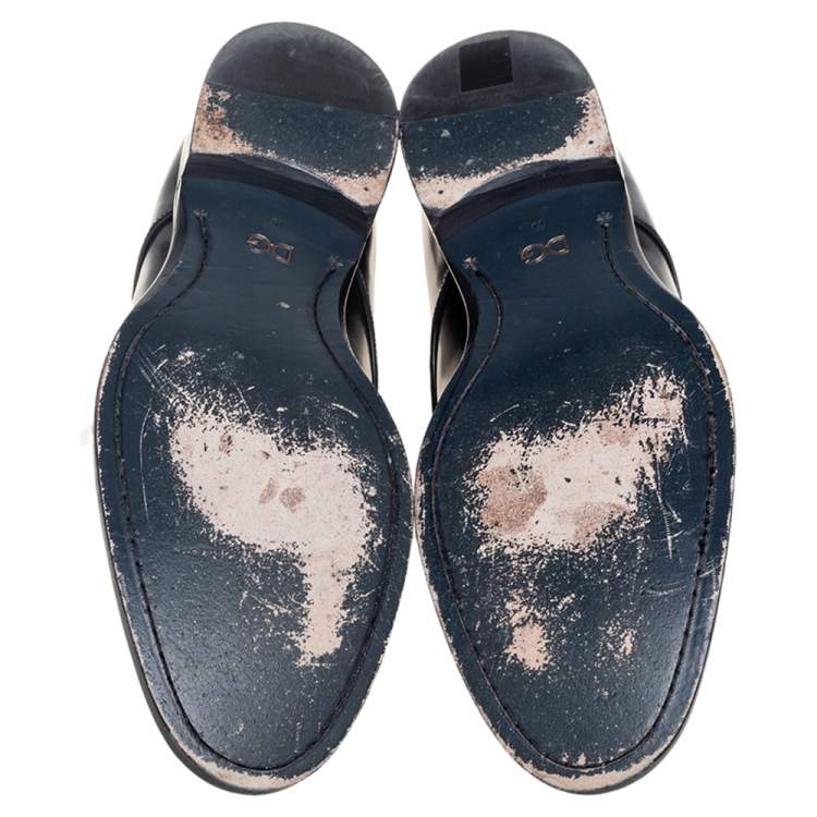 مملوكة مسبقًا Dolce & Gabbana Black Patent Leather Lace-Up Oxfords Size 44