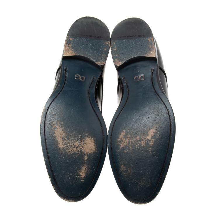 Pre Owned Dolce & Gabbana Black Patent Leather Lace-Up Derby Size 43