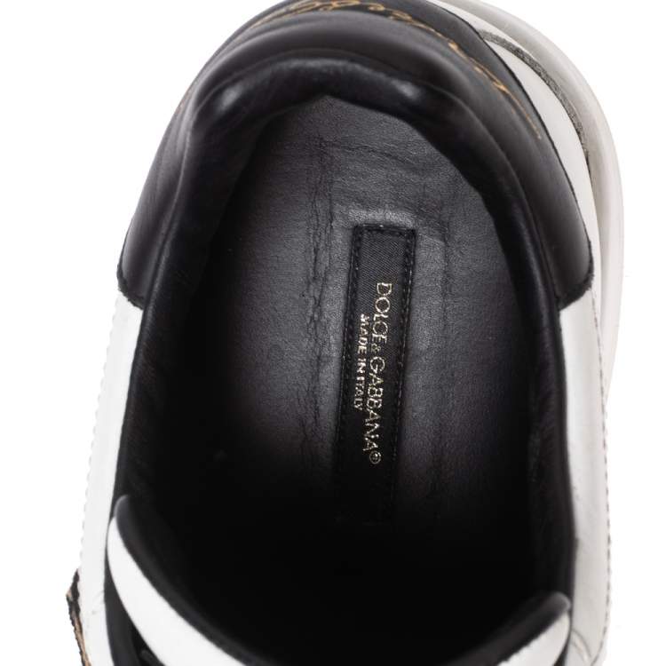 Pre Owned Dolce & Gabbana White Leather Portofino Logo Low-Top Sneakers Size 42