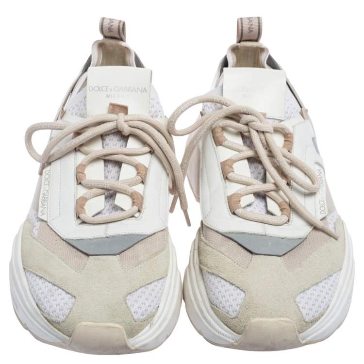Pre Owned Dolce & Gabbana Multicolor Suede And Leather Lace Up Sneakers Size 45 