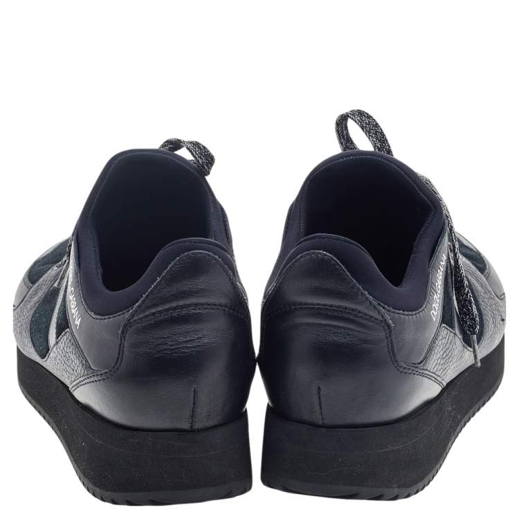 Pre Owned Dolce & Gabbana Black Suede And Leather Speed Run Sneakers Size 42