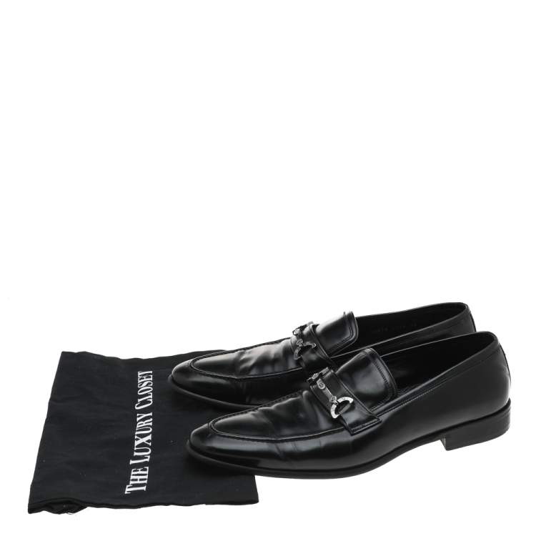 Pre Owned Dolce & Gabbana Black Leather Slip On Loafers Size 44