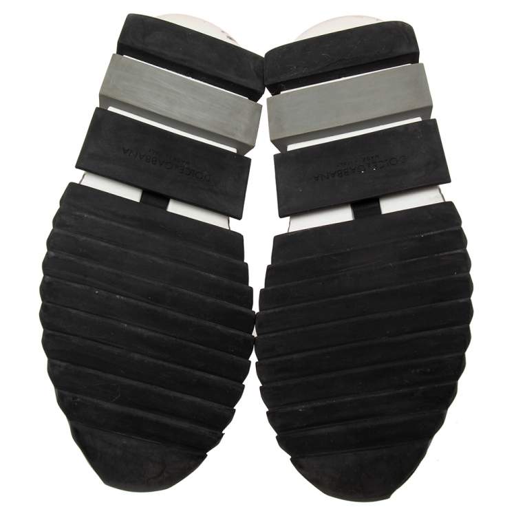 مملوكة مسبقًا Dolce & Gabbana Black Knit Fabric Sorrento Slip On Sneakers Size 43