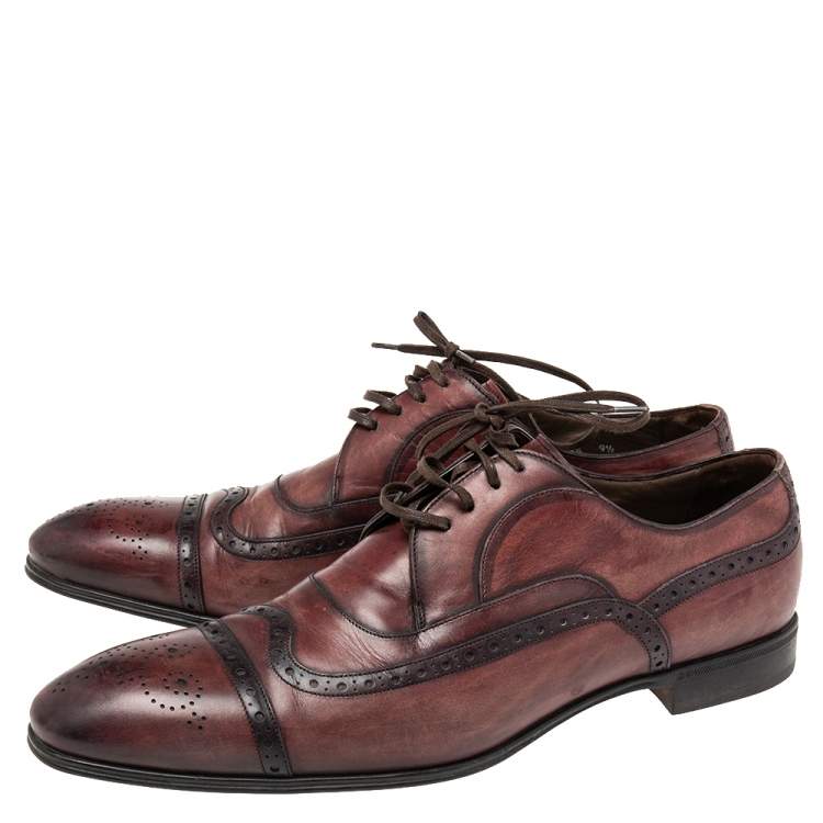 Pre Owned Dolce & Gabbana Brown Leather  Brogue Lace Up Derby Size 43.5