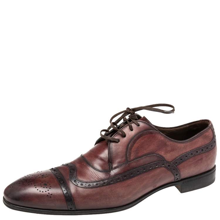 Pre Owned Dolce & Gabbana Brown Leather  Brogue Lace Up Derby Size 43.5