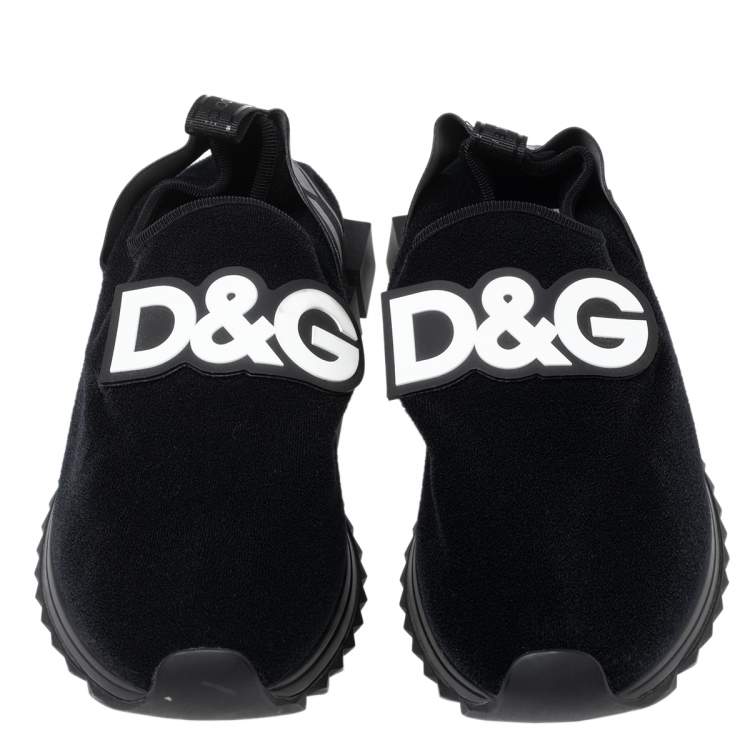 مملوكة مسبقًا Dolce & Gabbana Black Fabric Sorrento Sneakers  Size 44