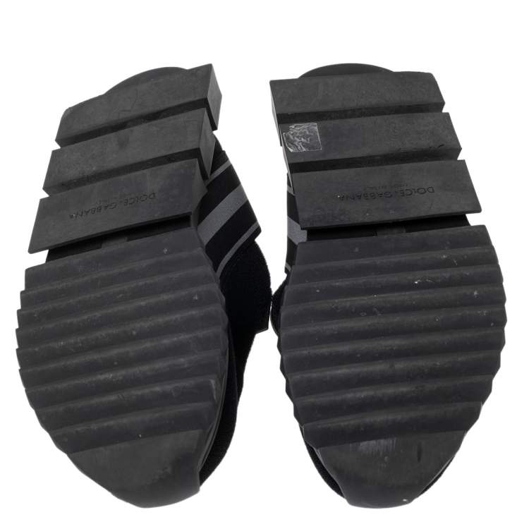 مملوكة مسبقًا Dolce & Gabbana Black Fabric Sorrento Sneakers  Size 44