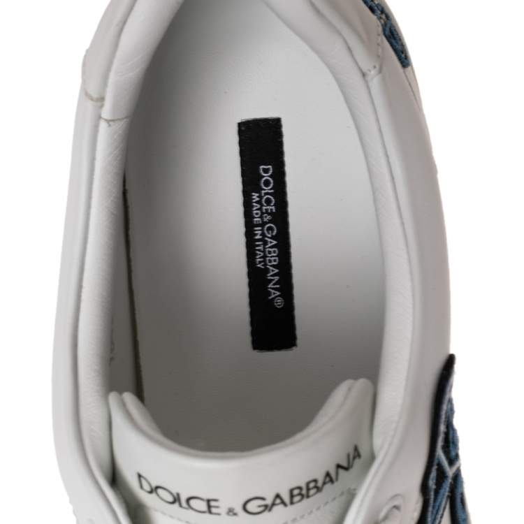 Pre Owned Dolce & Gabbana White Leather Low Top Sneakers Size 43