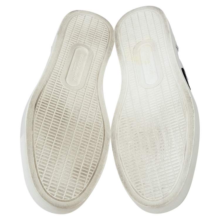 Pre Owned Dolce & Gabbana White Leather Low Top Sneakers Size 43