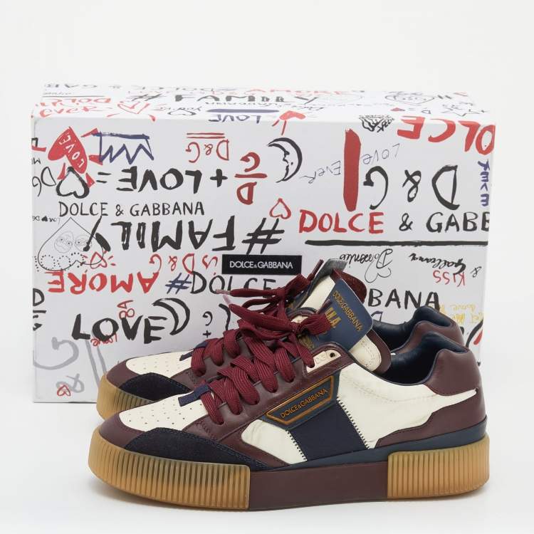 Pre Owned Dolce & Gabbana Multicolor Leather And Nylon New Miami Low Top Sneakers Size 40