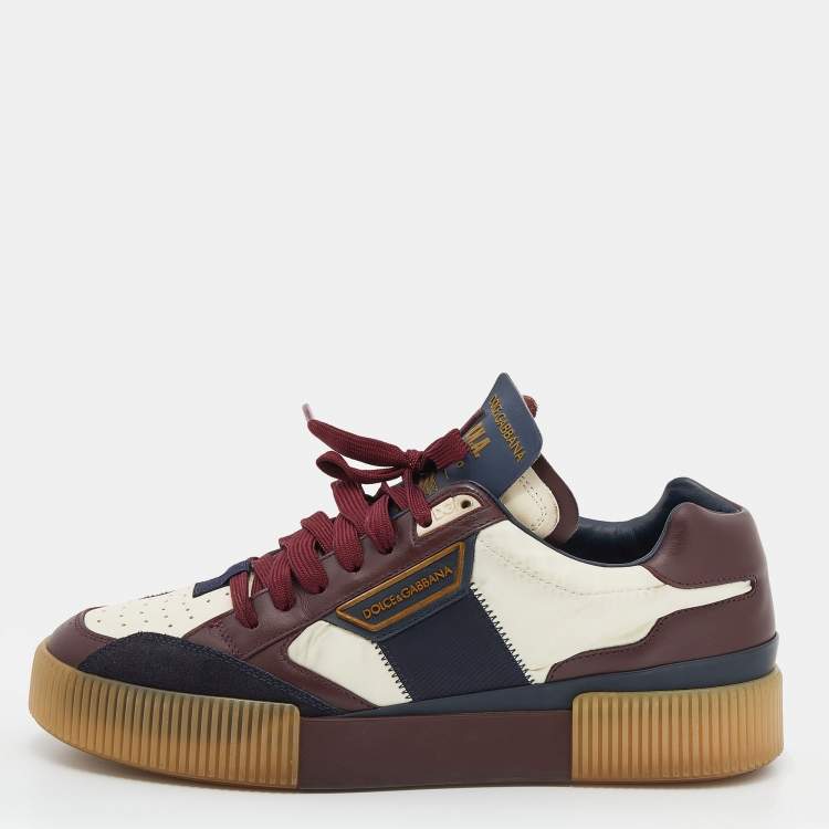 Pre Owned Dolce & Gabbana Multicolor Leather And Nylon New Miami Low Top Sneakers Size 40
