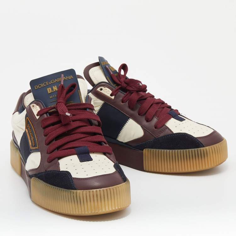 Pre Owned Dolce & Gabbana Multicolor Leather And Nylon New Miami Low Top Sneakers Size 40