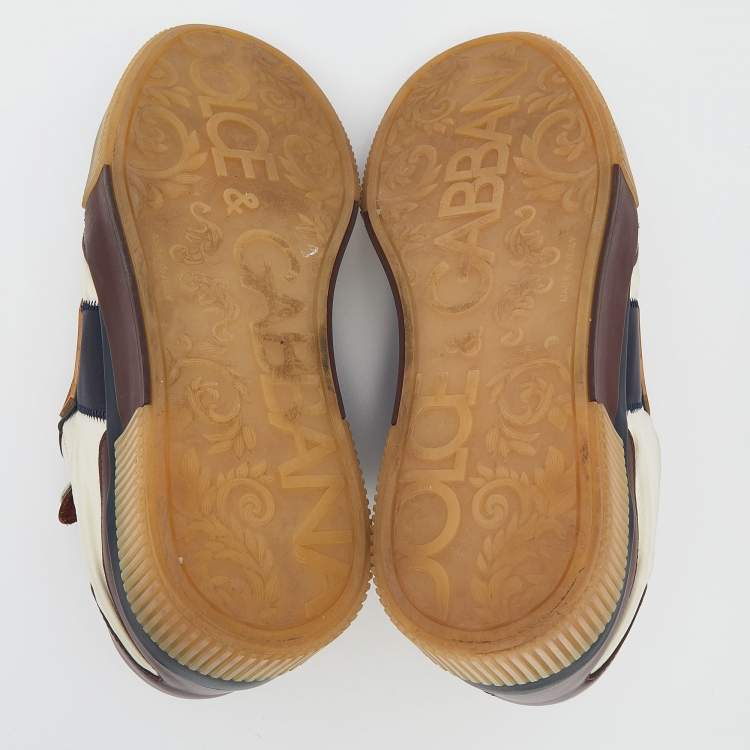 Pre Owned Dolce & Gabbana Multicolor Leather And Nylon New Miami Low Top Sneakers Size 40