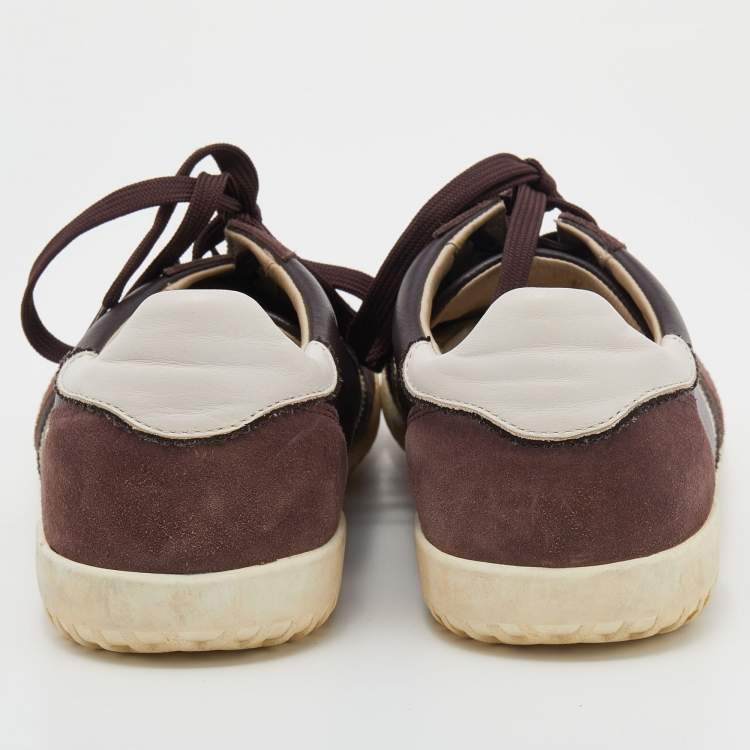 Pre Owned Dolce & Gabbana Multicolor Leather And Suede Low Top Sneakers Size 45