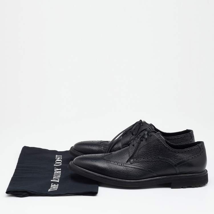 Pre Owned Dolce & Gabbana Black Leather Brogues Derby Size 43